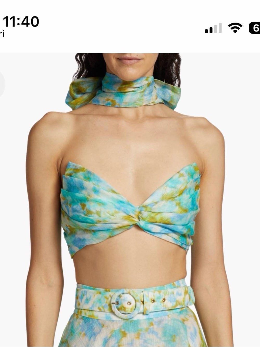 Zimmermann high tide Strapless Crop Top